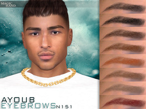 Sims 4 — [Patreon] Ayoub Eyebrows N151 by MagicHand — Wide eyebrows in 13 colors - HQ Compatible. Preview - CAS thumbnail