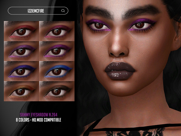 Sims 4 — IMF Sammy Eyeshadow N.264 by IzzieMcFire — Sammy Eyeshadow N.264 contains 8 colors in hq texture. Standalone