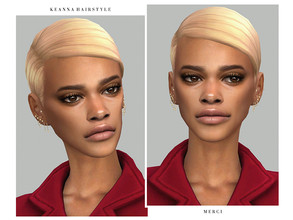 Sims 4 — Keanna Hairstyle by -Merci- — New Maxis Match Hairstyle for Sims4. -24 EA Colours. -For female, teen-elder.