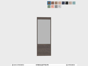 Sims 4 — Boulangerie - Window 3x1 by Syboubou — This is a front window in 1 tile, available in 12 wooden or painted color