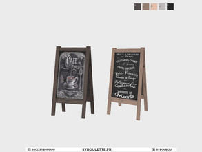Sims 4 — Boulangerie - Blackboard standing sign by Syboubou — This is a blackboard standing sign with chalk written menu