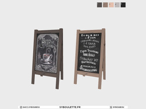 Sims 4 — Boulangerie - Blackboard standing sign (simlish version) by Syboubou — This is a blackboard standing sign with