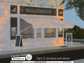 Sims 4 — Patreon Early Release - Boulangerie part 3: awnings & decors by Syboubou — This set contains everything to