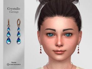 Sims 4 — Crystallo Earrings Child by Suzue — -New Mesh (Suzue) -5 Swatches -For Female (Child) -HQ Compatible