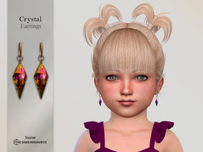 Sims 4 — Crystal Earrings Toddler by Suzue — -New Mesh (Suzue) -7 Swatches -For Female (Toddler) -HQ Compatible