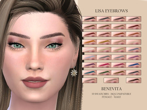 Sims 4 — Lisa Eyebrows [HQ]  by Benevita — Lisa Eyebrows HQ Mod Compatible 35 Swatches Female-Male I hope you like!