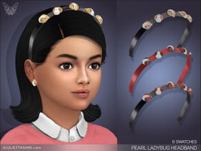 Sims 4 — Pearl Ladybug Headband For Kids by feyona — Pearl Ladybug Headband For Kids comes in 4 colors of metal: yellow