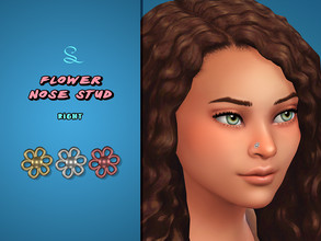 Sims 4 — Flower Nose Stud right by simlasya — All LODs New mesh 5 swatches Teen to elder HQ compatible Custom thumbnail