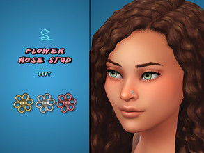 Sims 4 — Flower Nose Stud left by simlasya — All LODs New mesh 5 swatches Teen to elder HQ compatible Custom thumbnail