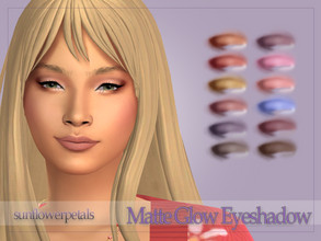 Sims 4 — Matte Glow Eyeshadow by SunflowerPetalsCC — A matte, glowy eyeshadow with a corner highlight in 12 shades.