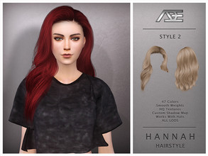 Sims 4 — Hannah - Style 2 (Hairstyle) by Ade_Darma — Hannah - Style 2 New Hair Mesh 47 Colors HQ Textures No Morph Smooth