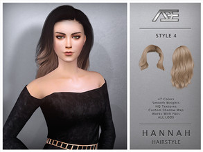 Sims 4 — Hannah - Style 4 (Hairstyle) by Ade_Darma — Hannah - Style 4 New Hair Mesh 47 Colors HQ Textures No Morph Smooth