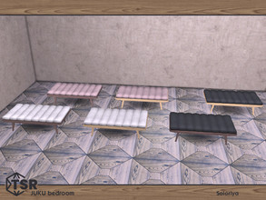 Sims 4 — Juku Bedroom. Ottoman by soloriya — Ottoman. Part of Juku Bedroom set. 6 color variations. Category: Comfort -