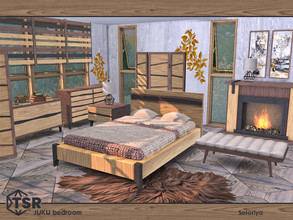Sims 4 — Juku Bedroom by soloriya — A set of furniture for adult bedrooms. Includes 9 objects: --bedroom, --blinds,
