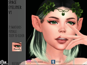 Sims 4 — Space Eyeliner V1 by Reevaly — 7 Swatches. Teen to Elder. Female. Base Game compatible. Please do not reupload.