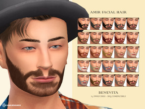 Sims 4 — Amir Facial Hair [HQ] by Benevita — Amir Facial Hair HQ Mod Compatible 25 Swatches I hope you like!