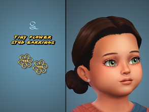 Sims 4 — Tiny Flower Stud Earrings for Toddlers by simlasya — All LODs New mesh For toddlers 5 swatches HQ compatible