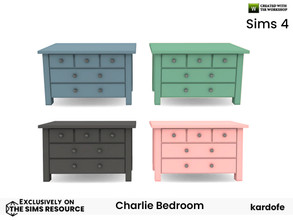 Sims 4 — kardofe_Charlie Bedroom_Chest of drawers by kardofe — Five-drawer chest, wood, in four colour options
