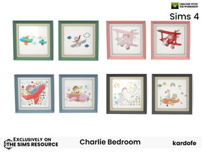 Sims 4 — kardofe_Charlie Bedroom_Pictures by kardofe — Group of two pictures with children's pictures about small planes,