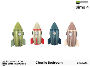 Sims 4 — kardofe_Charlie Bedroom_Rocket by kardofe — Small decorative rocket, in four colour options
