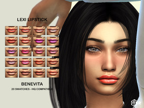 Sims 4 — Lexi Lipstick [HQ] by Benevita — Lexi Lipstick HQ Mod Compatible 20 Swatches I hope you like!
