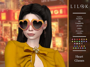 Sims 4 — Heart Glasses by Lilk4 — heyy, I come back slowly after a long break I hope you will like my new cc ^^