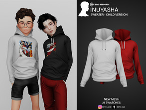 Sims 4 — Inuyasha (Sweater Child version) by Beto_ae0 — Sweater for children with solid colors and Inuyasha prints, Enjoy