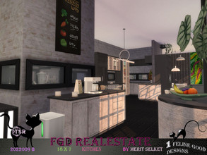 Sims 4 — FGD Room2022009 B by Merit_Selket — modern, sleek Kitchen and diningroom in grey and black only TSR CC used 18 x