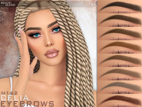 Sims 4 — Celia Eyebrows N162 by MagicHand — Wide thick eyebrows in 13 colors - HQ Compatible. Preview - CAS thumbnail