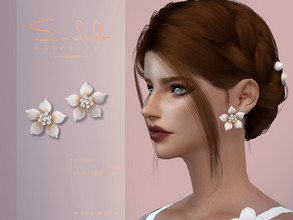 Sims 4 — METAL FLOWER EARRINGS BY by S-Club — METAL FLOWER EARRINGS with 2 swatches, hope you like, thank you!