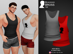 Sims 4 — Bross (Top) by Beto_ae0 — Sports shirt for men, enjoy it - 18 colors - New Mesh - All Lods - All maps 