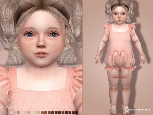 Sims 4 — Ellis Toddler Skin by MSQSIMS — This toddler skin comes in 20 colors from light to dark. It is suitable for