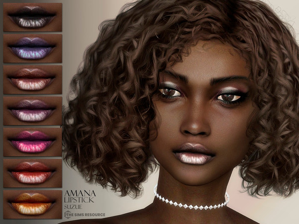 Sims 4 — Amana Lipstick N41 by Suzue — -20 Swatches -For Female (Teen to Elder) -HQ Compatible