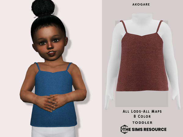 Sims 4 — T-Top No.17 by _Akogare_ — Akogare T-Top No.17 - 8 Colors - New Mesh (All LODs) - All Texture Maps - HQ