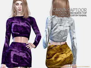 Sims 4 — CASTIAL LONG SLEEVE TOP by carvin_captoor — Created for sims4 Original Mesh All Lod 8 Swatches Don't Recolor And