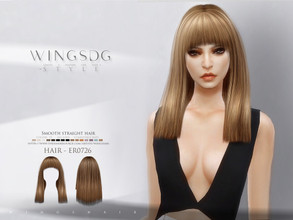 Sims 4 — Smooth straight hair ER0726 by wingssims — Colors:15 All lods Compatible hats Make sure the game is updated to