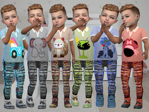 Sims 4 — Toddler boy denim outfit by TrudieOpp — Toddler boy denim outfit in 6 colors