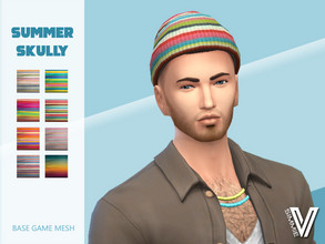 Sims 4 — Summer Skully Cap by SimmieV — Who says knit caps are only for winter? Nobody, actually. These 8 new skullies
