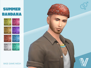 Sims 4 — Summer Bandana by SimmieV — Bandana fo fana mi my mo mana these 8 new designs are ready for summer. A bit more