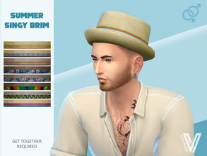 Sims 4 — Summer Stingy Brim by SimmieV — Ok, so a stingy brim won't give you much sun protection, but it will certainly