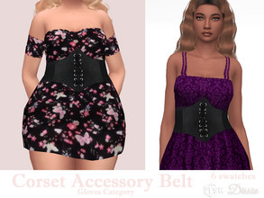 Sims 4 — Corset Accessory Belt (Gloves Category) by Dissia — Corset belt as an accessory :) Available in 6 swatches (3