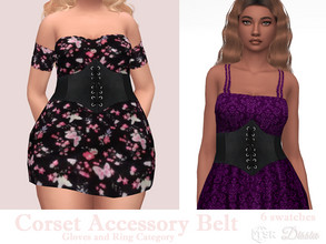 Sims 4 — Corset Accessory Belt Set by Dissia — Corset belt as an accessory :) Available in 6 swatches (3 black colors,