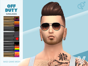 Sims 4 — Off Duty Shade Sunglasses by SimmieV — A truly iconic sunglass with a fun summer twist. These glasses are all