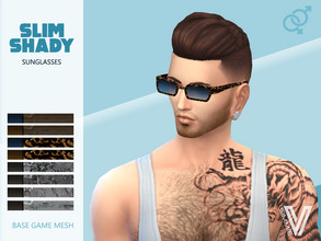 Sims 4 — Slim Shady Sunglasses by SimmieV — Guess who's back? SimmieV is, with some new slim sunglasses for summer. Eight