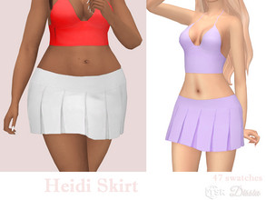 Sims 4 — Heidi Skirt by Dissia — Low waist pleated skirt in many colors :) Available in 47 swatches