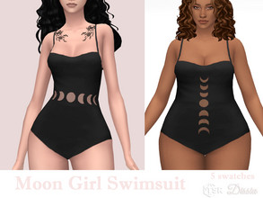Sims 4 — Moon Girl Swimsuit by Dissia — One piece swimsuit with some moon themed cuts ;) Available in 5 swatches