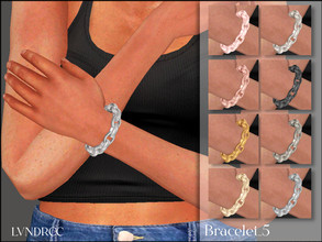 Sims 4 — Bracelet_5 by LVNDRCC — Chain bracelet with high polish, shiny finish, in silver, platinum, black zirconium,