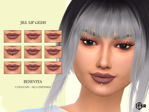 Sims 4 — Jill Lip Gems [HQ] by Benevita — Jill Lip Gems HQ Mod Compatible 9 Swatches I hope you like!