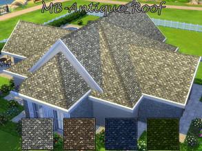 Sims 4 — MB-Antique_Roof by matomibotaki — MB-Antique_Roof Weathered old shingle roof with semicircular slate shingles,