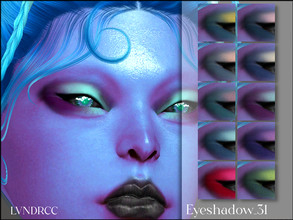 Sims 4 — Eyeshadow_31 by LVNDRCC — Bright, neon eyeshadow in shades of pink, blue, green, purple, and yellow made for
